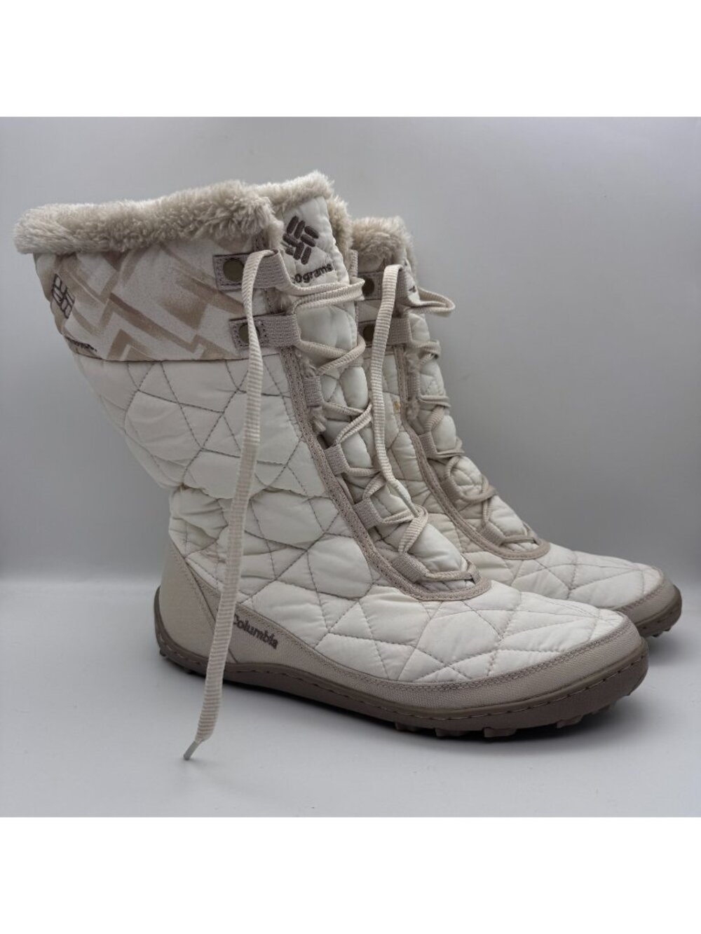 Columbia Minx Mid II Size 10 Sea Salt/Stone Omni Heat Waterproof Winter Boots - Picture 1 of 10